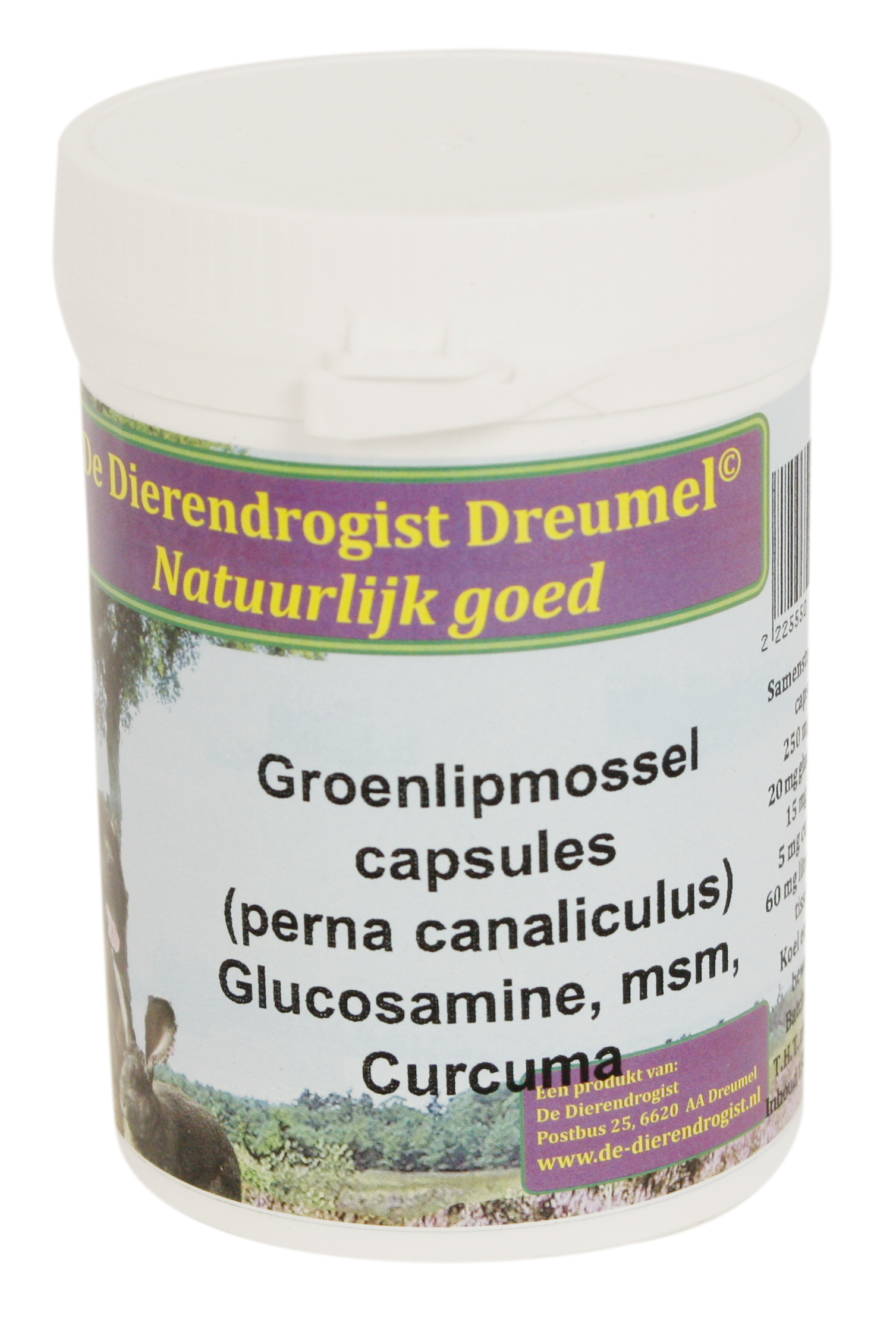 DIERENDROGIST GROENLIPMOSSEL MIT GLUCOSAMINE/MSM/CURCUMA 150 STK.