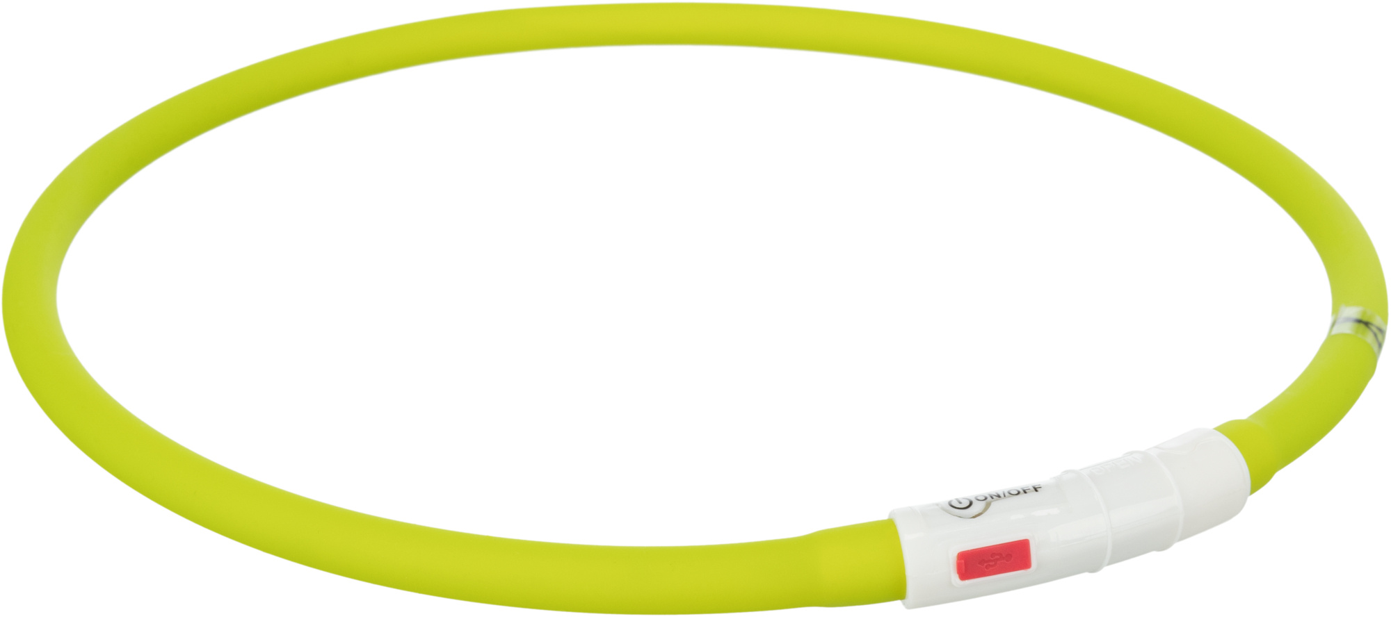 TRIXIE LICHTGEVENDE HALSBAND HUND USB SILICONEN AUFLADBAR GRUEN 70X1 CM