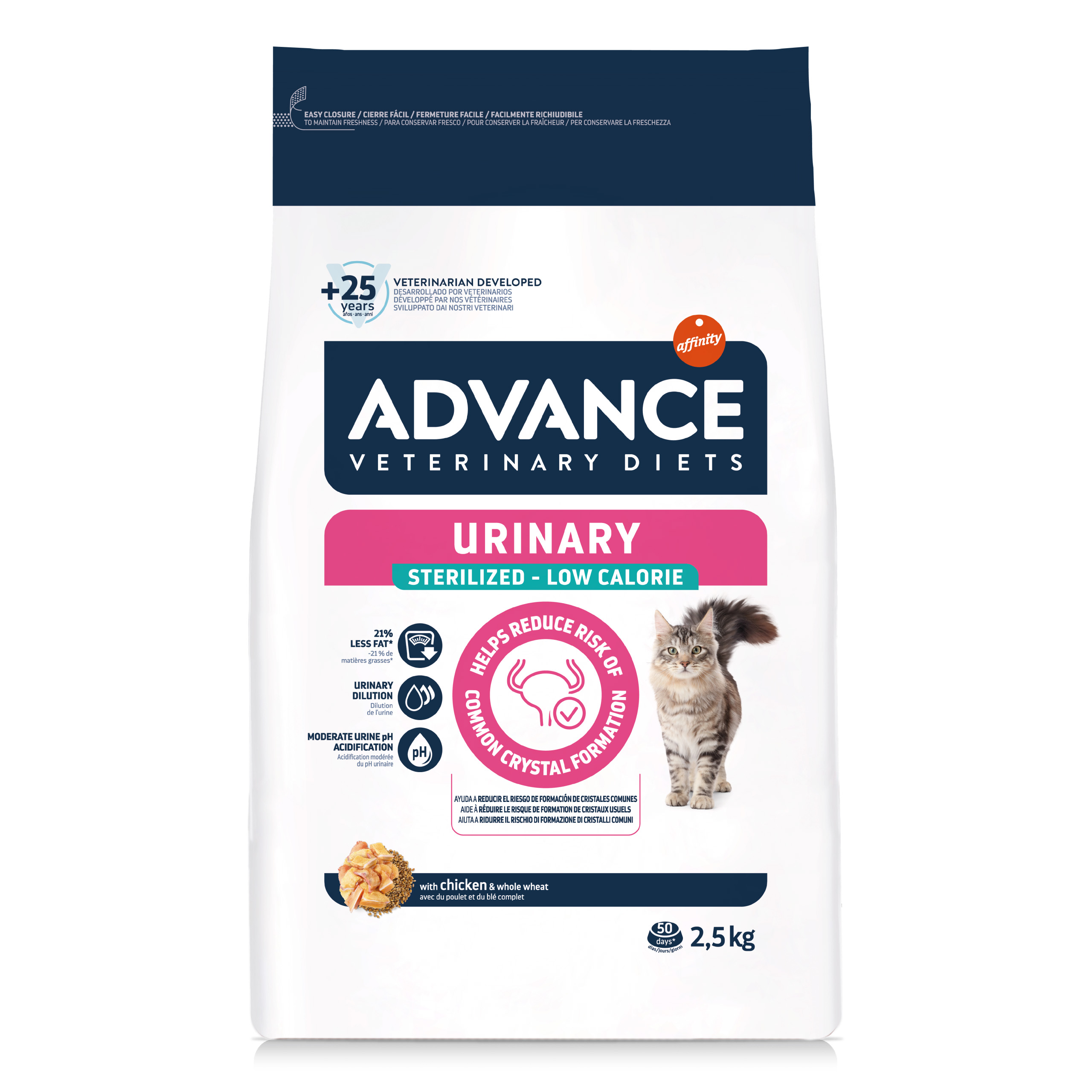 ADVANCE VETERINARY DIET CAT URINARY STERILIZED MINDER CALORIEËN 2,5 KG
