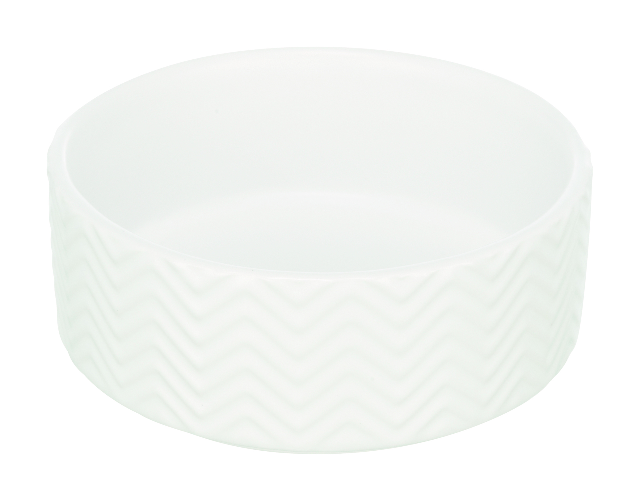 TRIXIE FUTTERNAPF/DRINKBAK WAVE KERAMIK WEISS 20 CM 1,6 L