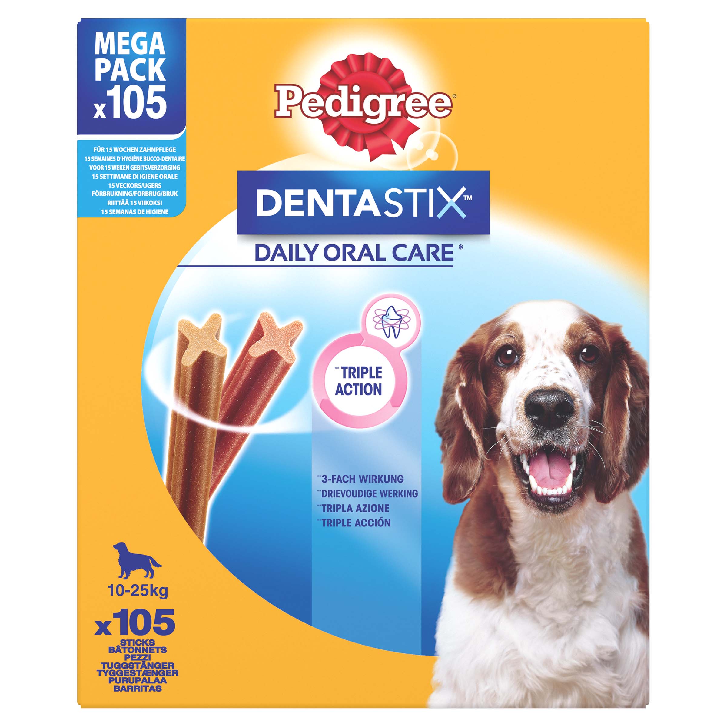PEDIGREE DENTASTIX MEDIUM ACTIEPACK 105 STK. 2700 G
