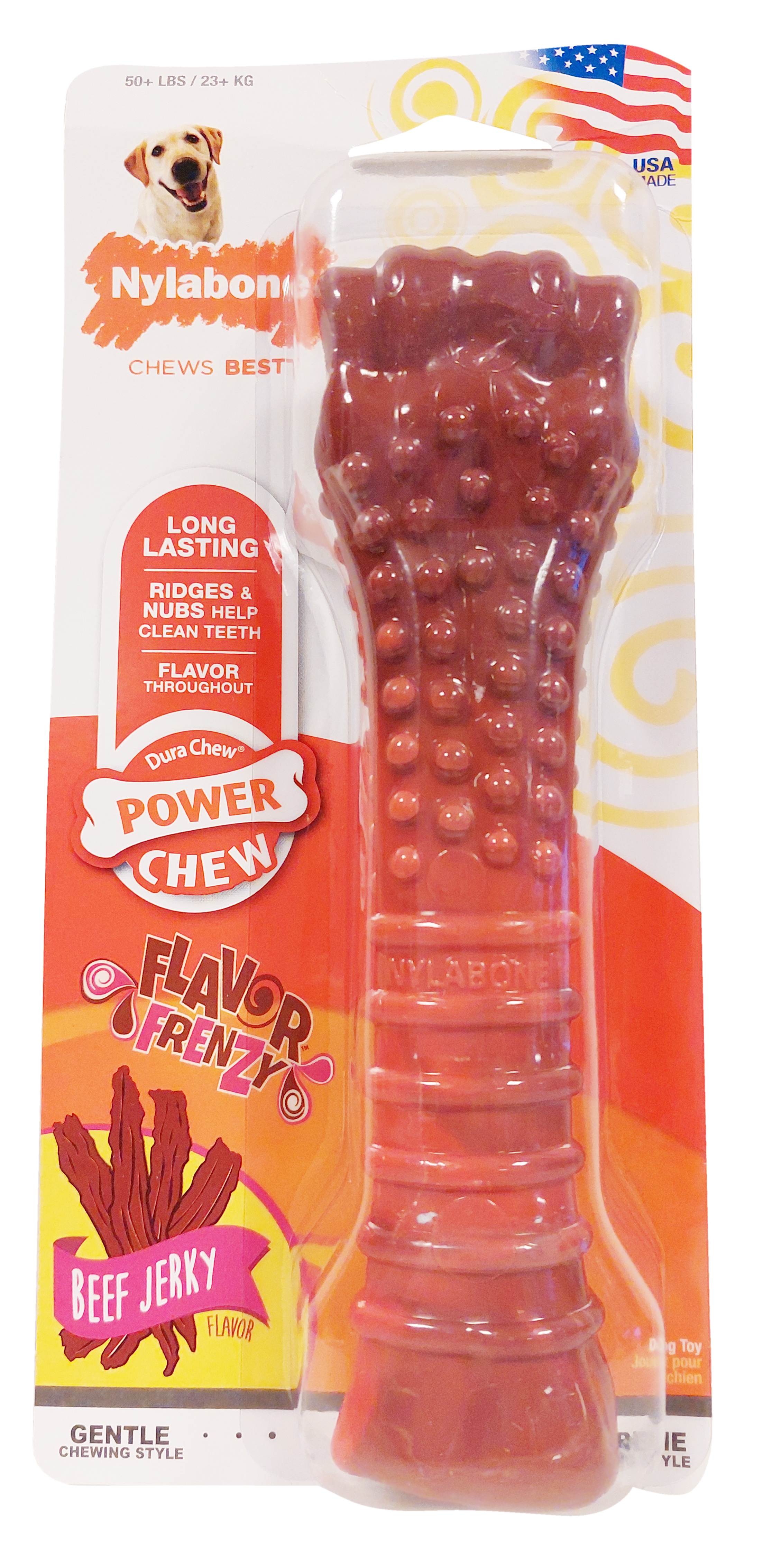 NYLABONE TEXTURED DURA CHEW BEEF JERKEY FUER HARDE BIJTERS VANAF 23 KG