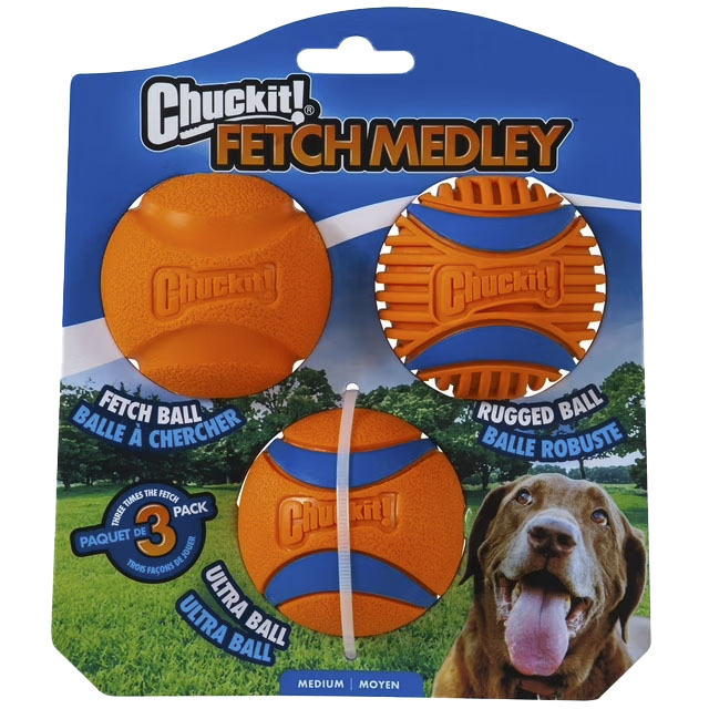 CHUCKIT FETCH MEDLEY GEN 3 MEDIUM 3 STK.