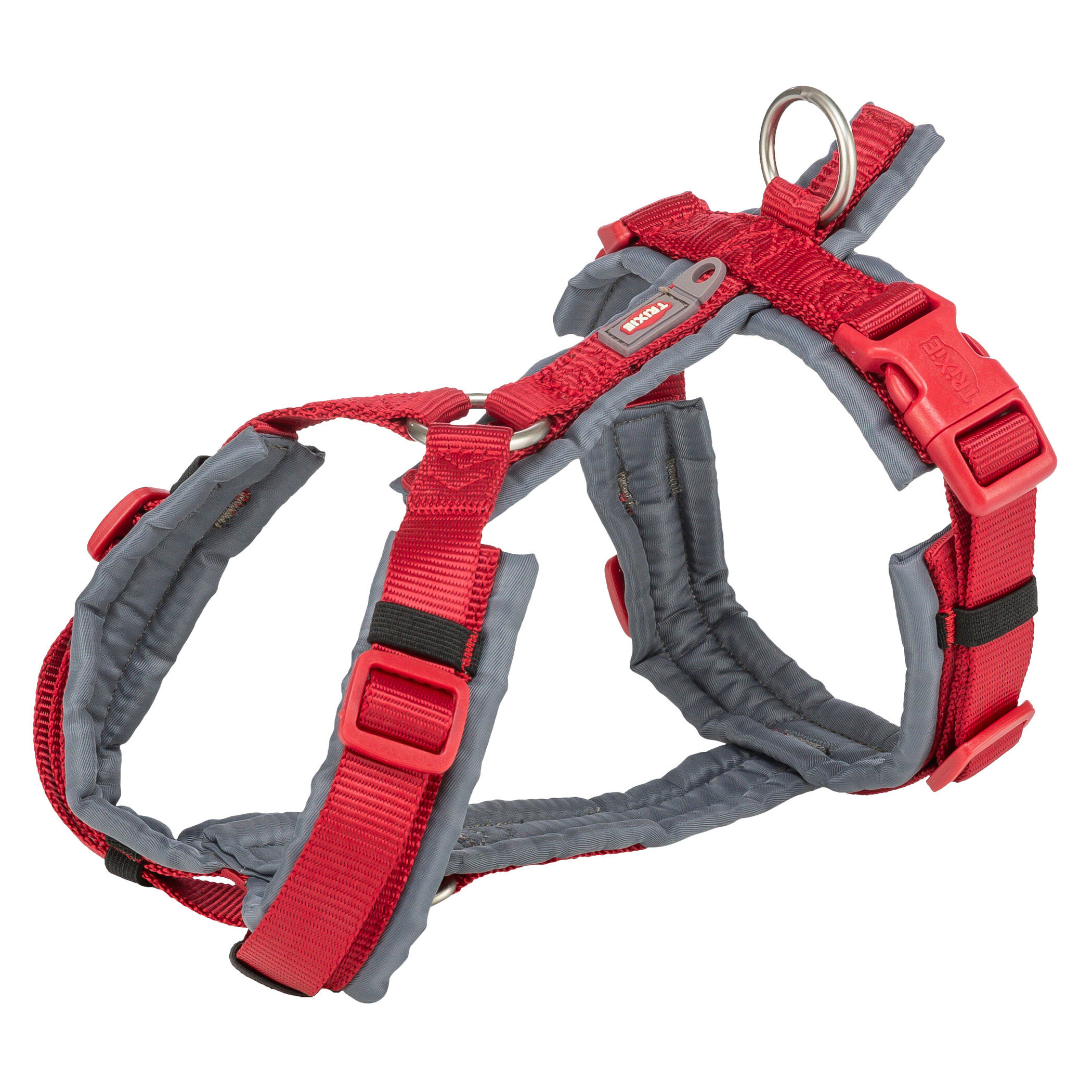 TRIXIE HUNDEGESCHIRR PREMIUM TREKKING ROT/GRAU M 53-64X2 CM