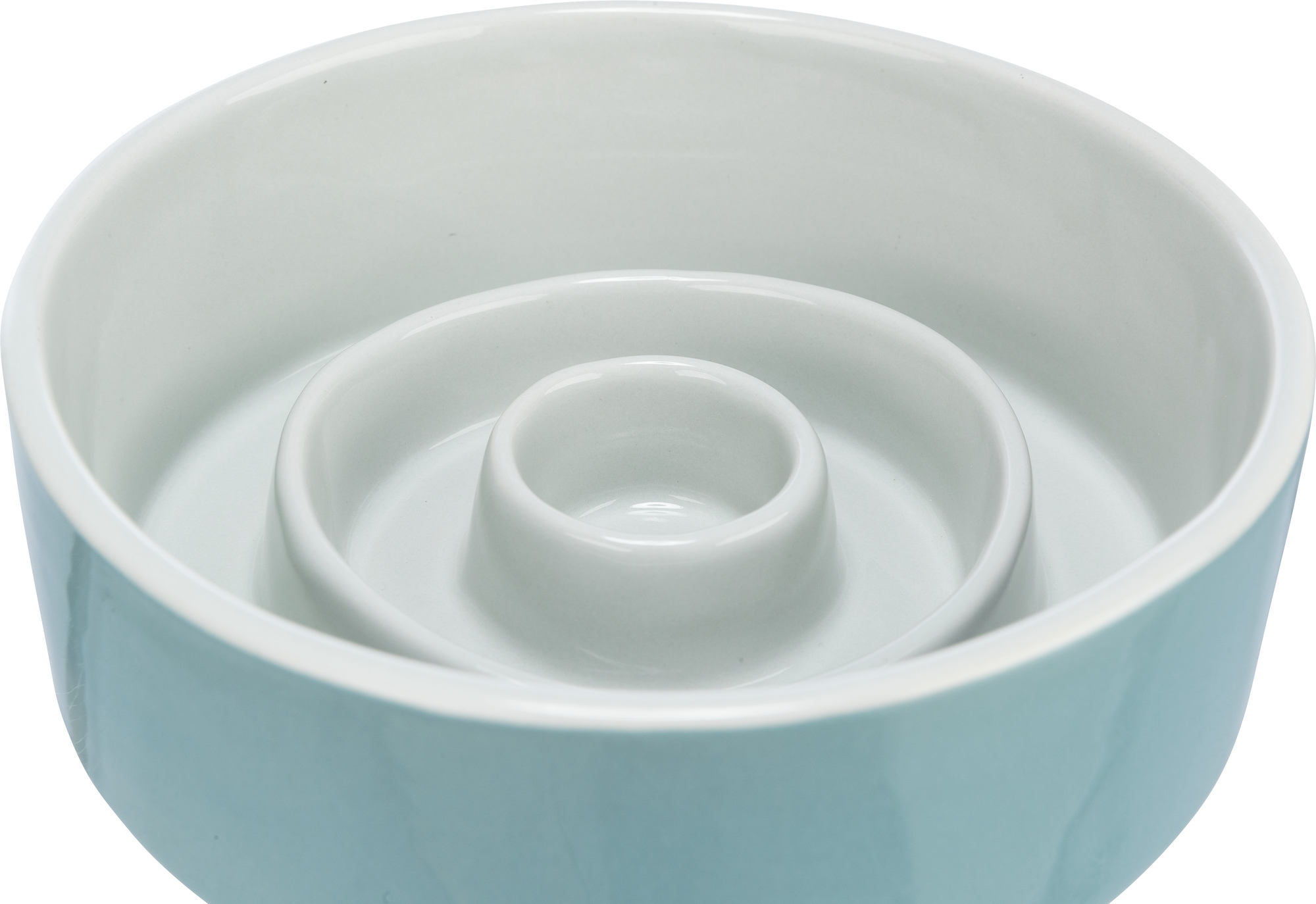 TRIXIE FUTTERNAPF SLOWFEEDING KERAMIK GRAU/BLAU 17X17 CM 900 ML
