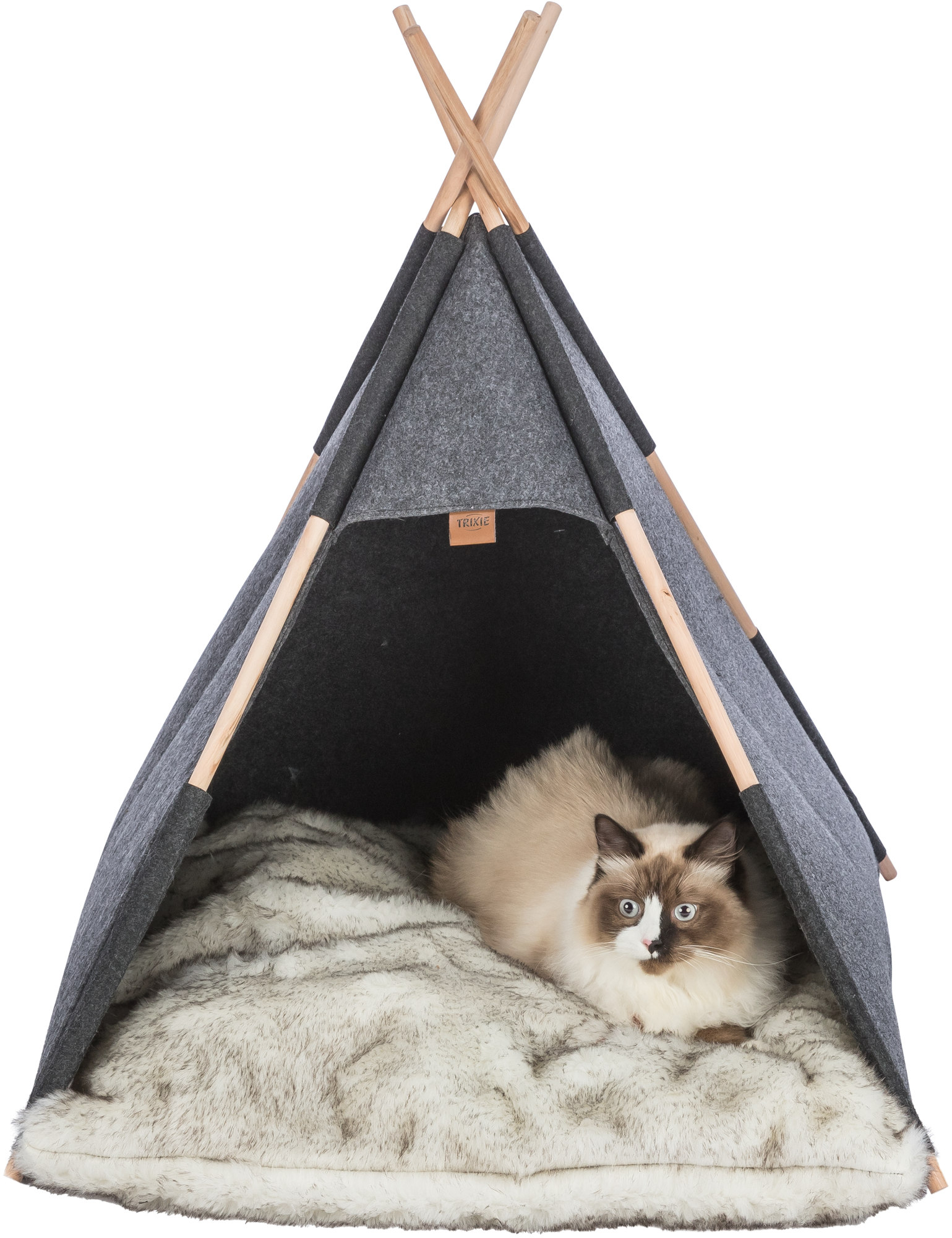 TRIXIE SCHUILPLAATS TIPI VILT ANTHRAZIT 70X70X70 CM