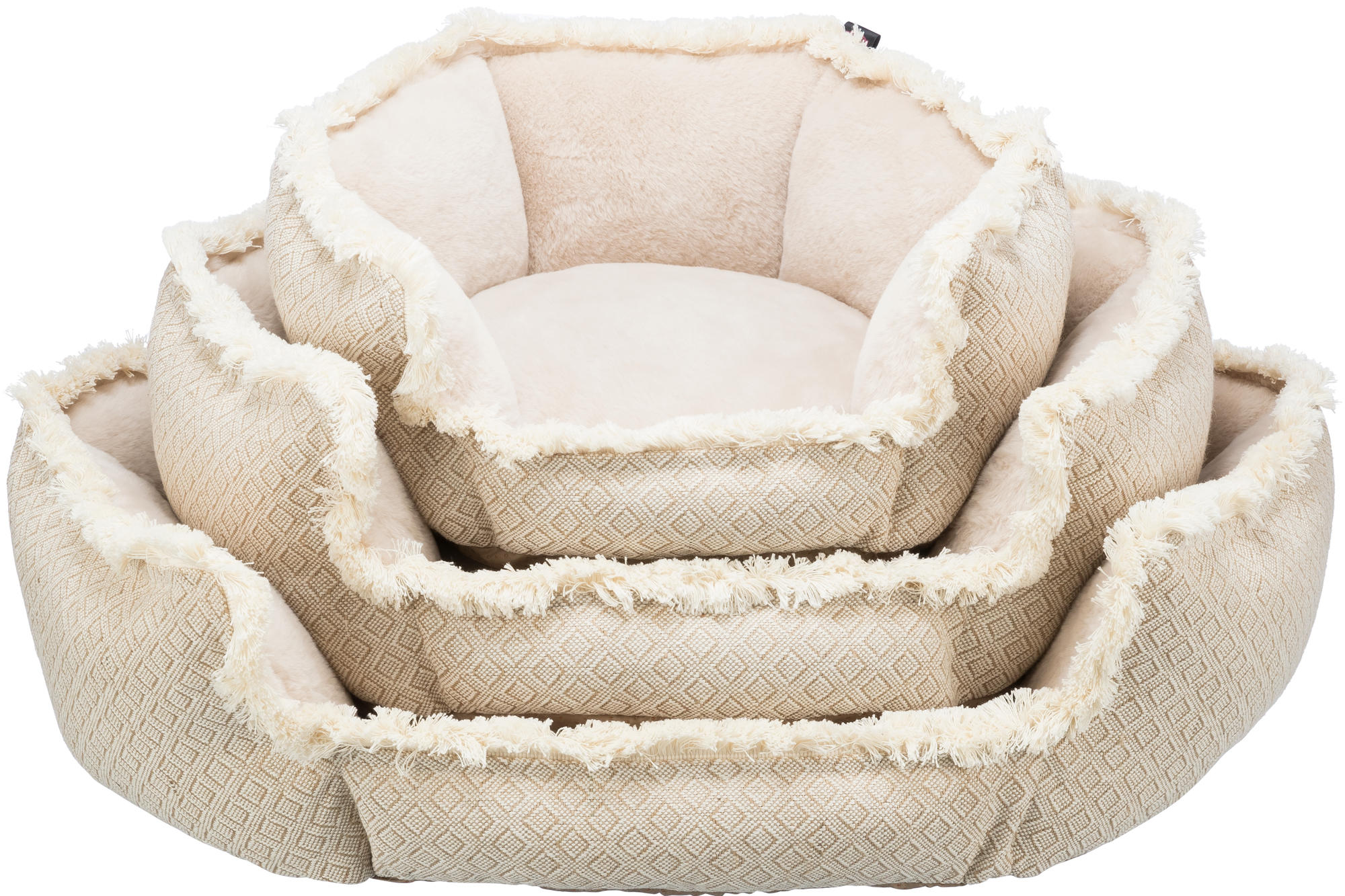 TRIXIE HUNDEKORB BOHO ECKIG BEIGE 80X80 CM