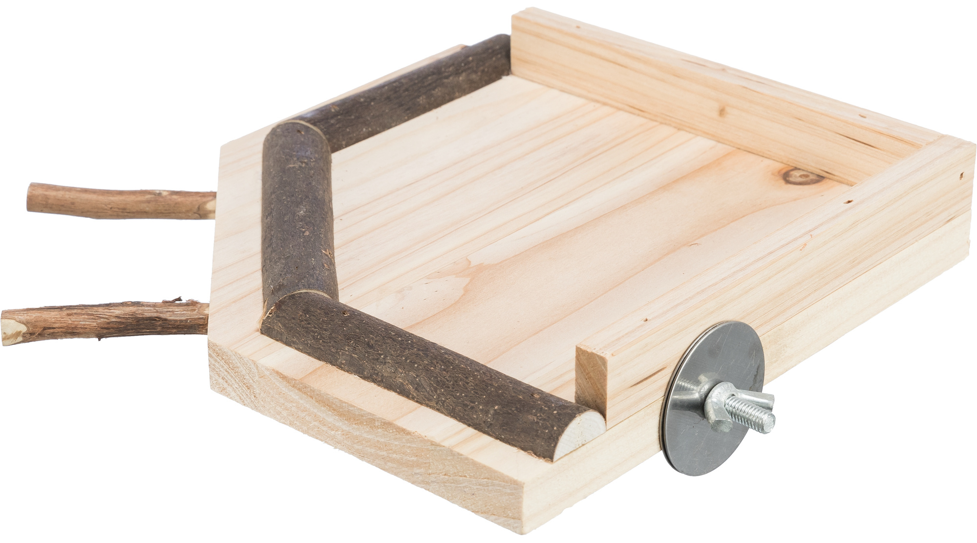 TRIXIE LANDINGSPLAATS MIT ZITSTOKKEN HOLZ NATUR 19X19 CM