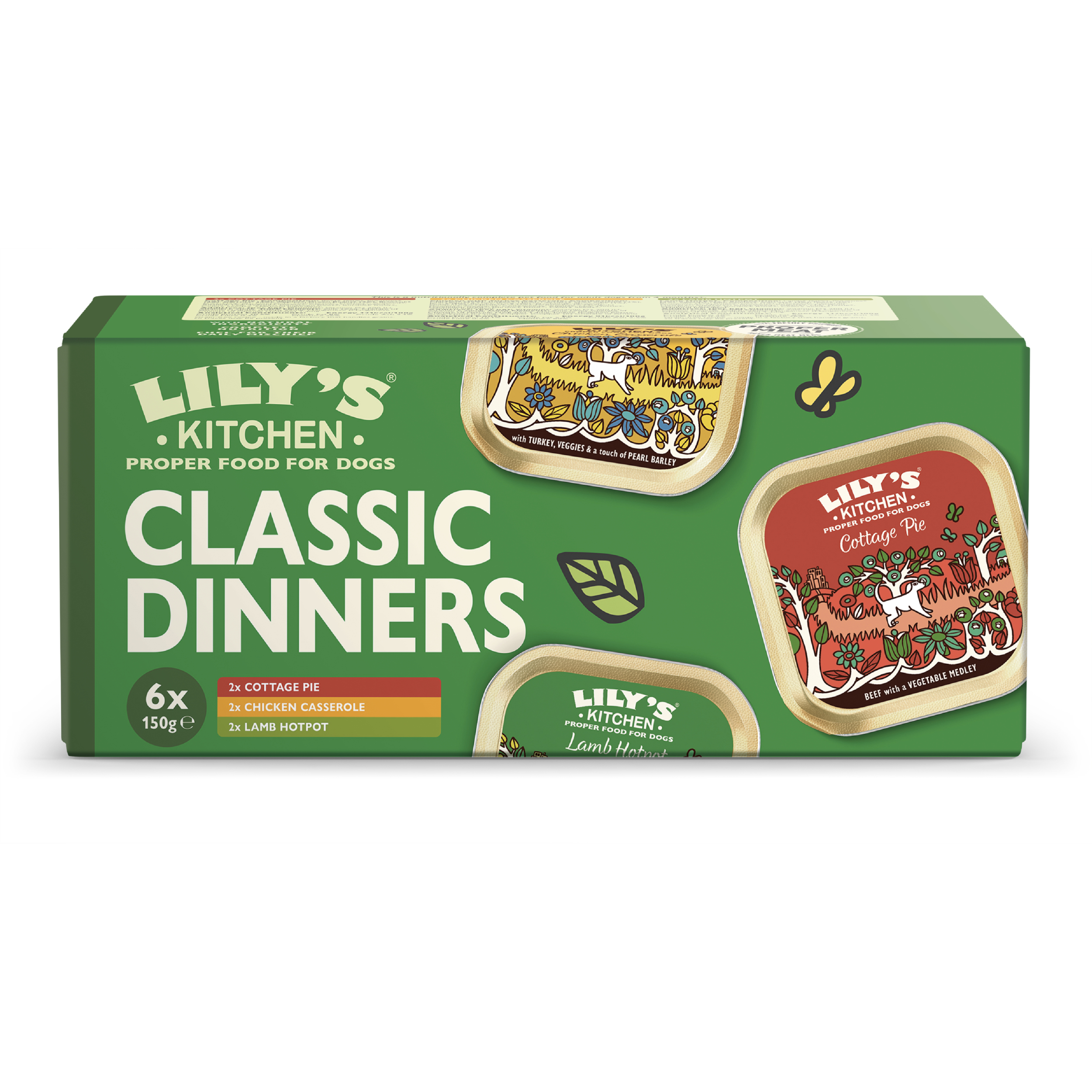 LILY'S KITCHEN DOG ADULT CLASSIC DINNERS TRAY MULTIPACK 6X150 G
