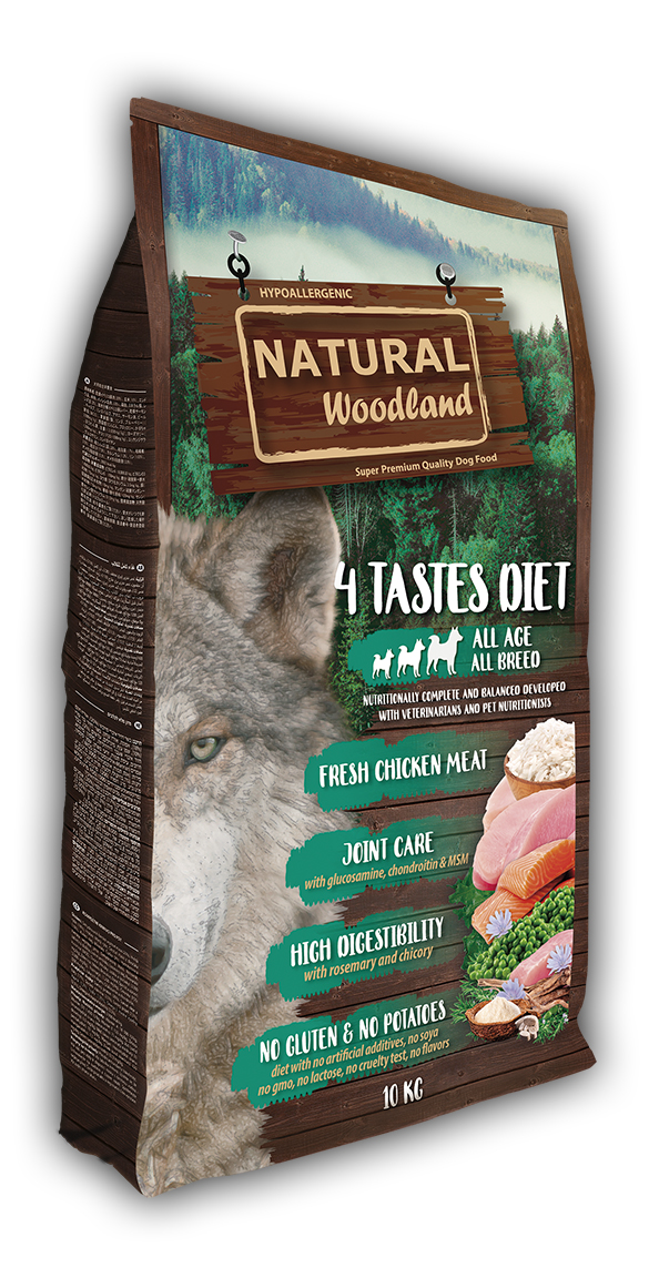 NATURAL WOODLAND 4 TASTES DIET 10KG