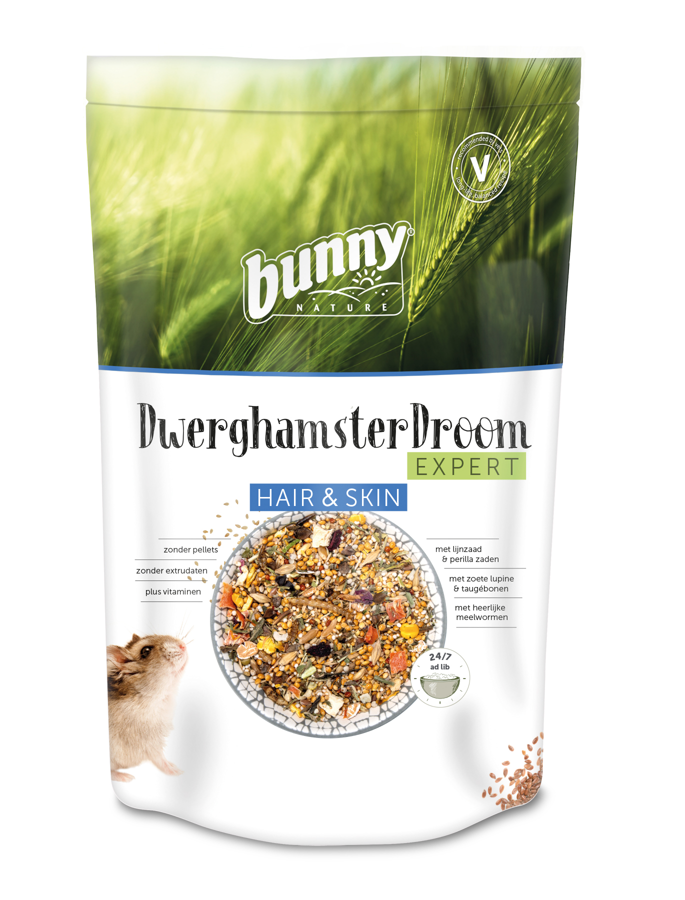 BUNNY NATURE DWERGHAMSTERDROOM EXPERT HAIR & SKIN 500 G