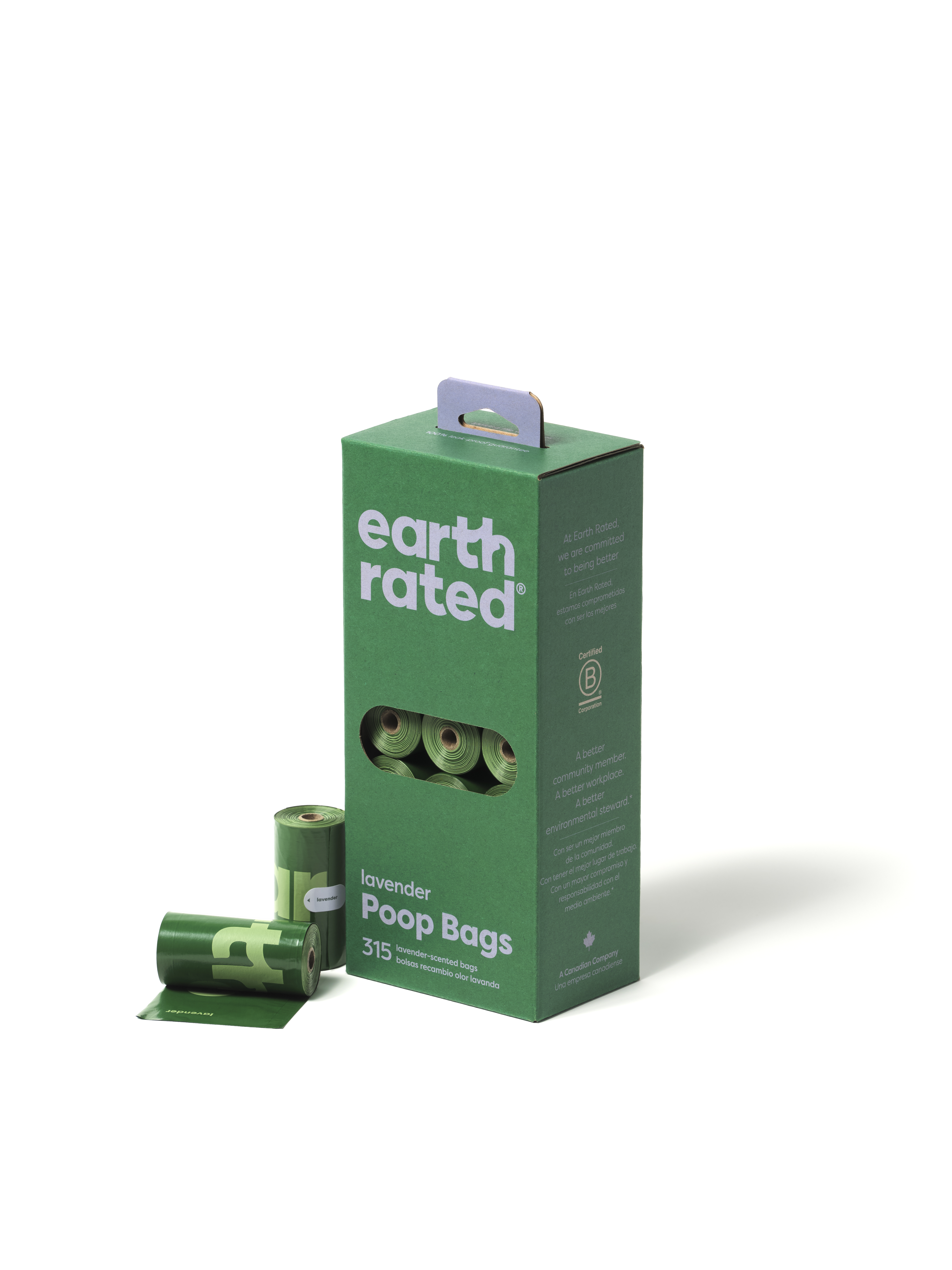 EARTH RATED POEPZAKJES LAVENDEL RECYCELT 21X15 STK.
