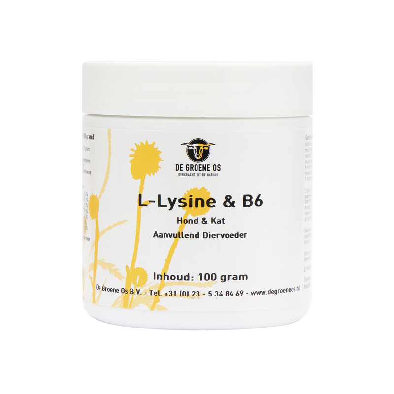 DE GROENE OS L-LYSINE/B6 HUND/KATZE 100 G