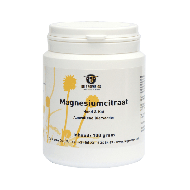 DE GROENE OS MAGNESIUMCITRAAT HUND/KATZE 100 G