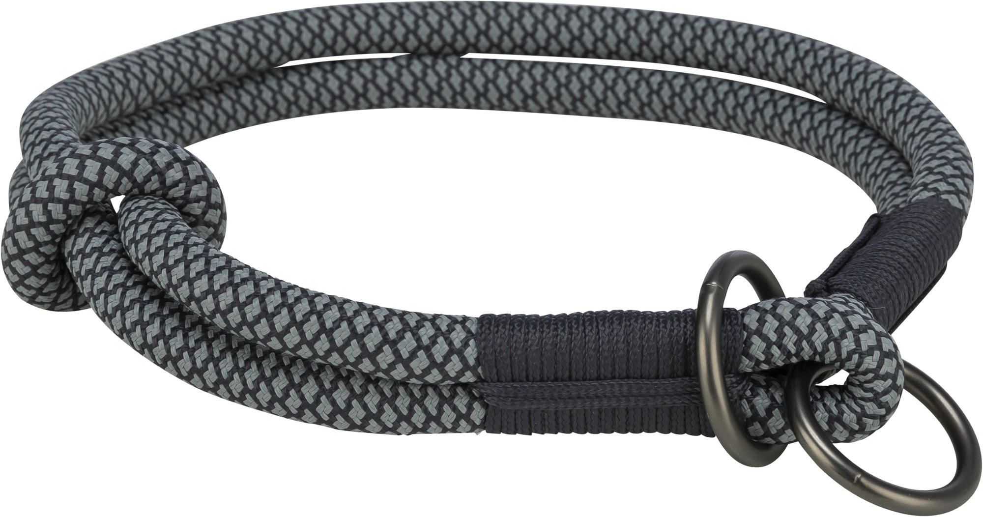 TRIXIE HALSBAND HUND WEICH HALBLANG-SLIP SCHWARZ/GRAU 35X0,6 CM
