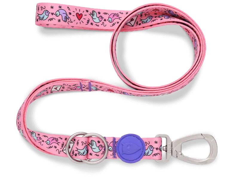 MORSO HUNDELEINE VERSTELLBAR RECYCELT SWEET TWEET ROSA 75-230X1,5 CM 4-20 KG