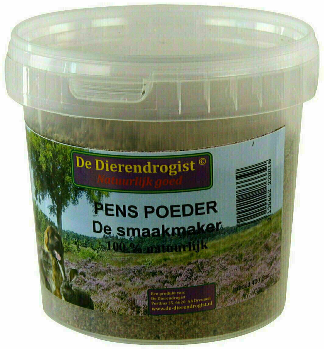 DIERENDROGIST GEMALEN PENSPOEDER 400 G