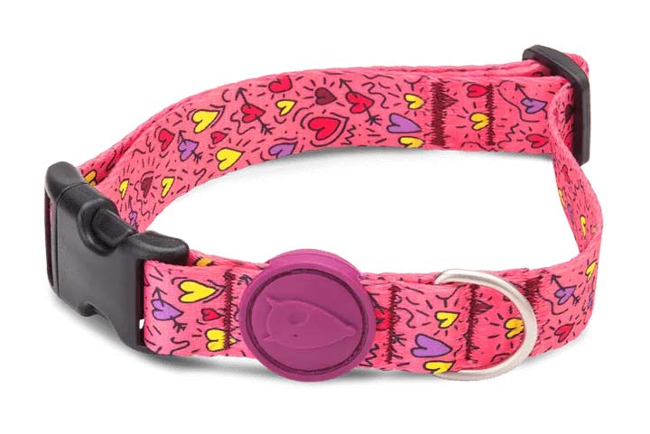 MORSO HALSBAND HUND RECYCELT PINK THINK ROSA 37-58X2,5 CM