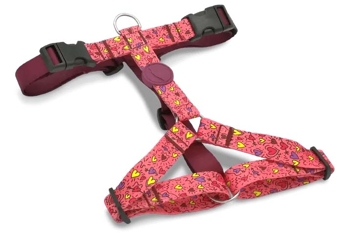 MORSO HUNDEGESCHIRR H-GESCHIRR RECYCELT PINK THINK ROSA 50-70X1,5 CM