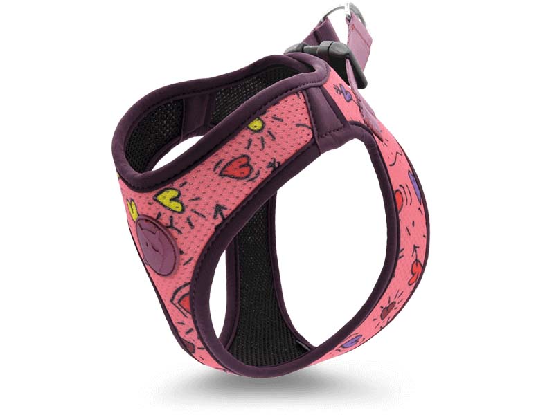 MORSO HUNDEGESCHIRR BODY NETZ RECYCELT PINK THINK ROSA 35-40 CM