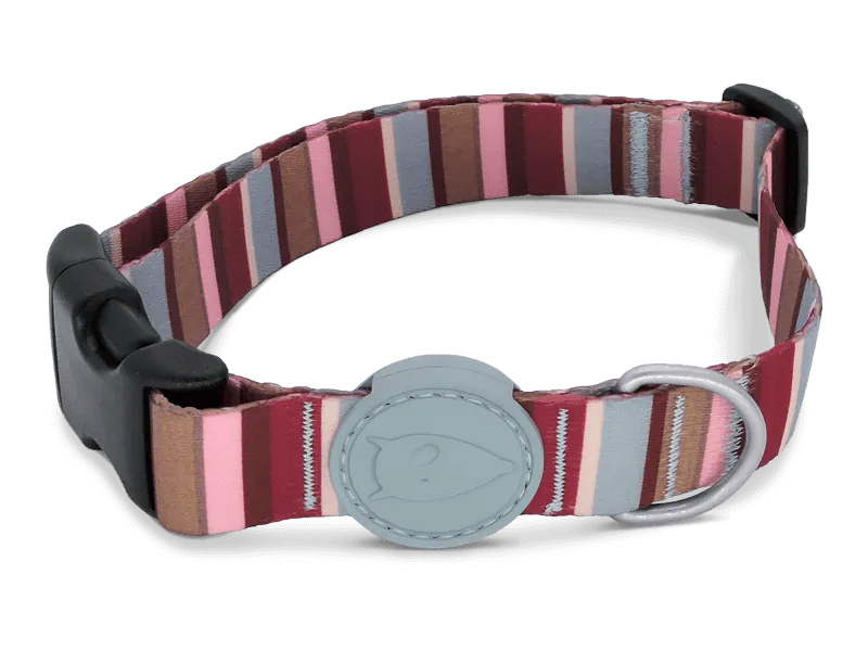 MORSO HALSBAND HUND RECYCELT SKYLINE ROT/ROSA 37-58X2,5 CM