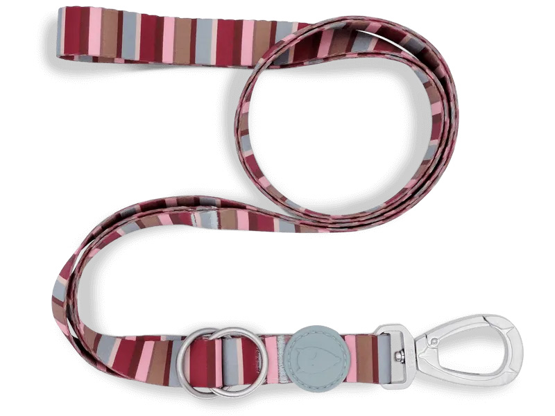 MORSO HUNDELEINE VERSTELLBAR RECYCELT SKYLINE ROT/ROSA 75-230X1,5 CM 1-4 KG