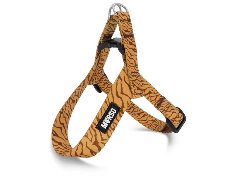 MORSO MINI HUNDEGESCHIRR VERSTELLBAR RECYCELT JUNGLE DRUM ORANGE 32-41X2,5 CM