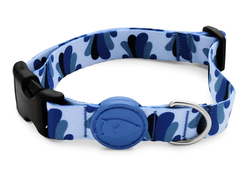 MORSO HALSBAND HUND RECYCELT SPLASH BLAU 37-58X2,5 CM
