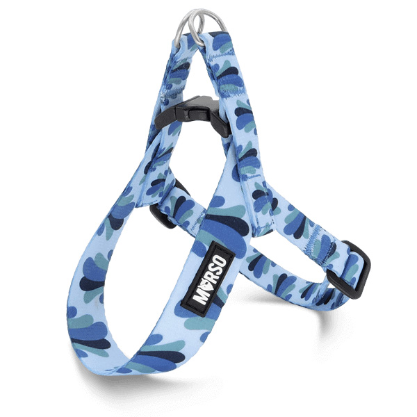 MORSO MINI HUNDEGESCHIRR VERSTELLBAR RECYCELT SPLASH BLAU 29-38X2,5 CM