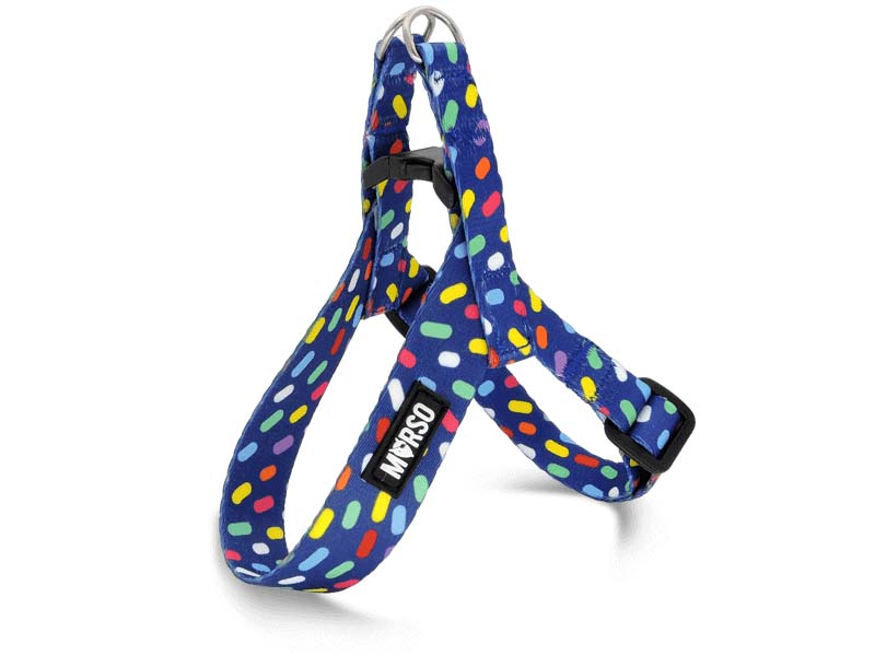 MORSO MINI HUNDEGESCHIRR VERSTELLBAR RECYCELT COLOR INVADERS VIOLETT 32-41X2,5 CM