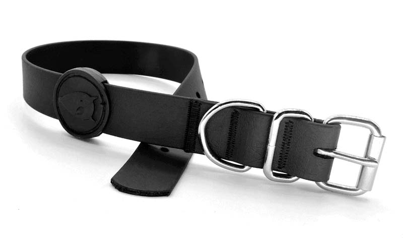 MORSO HALSBAND HUND WATERPROOF RECYCELT BLACK SCHWARZ 42-50X1,5 CM