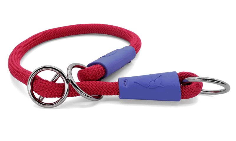 MORSO HALBLANG SLIP HALSBAND HUND REGULAR ROPE RECYCELT RED VELVET ROT 60X1 CM