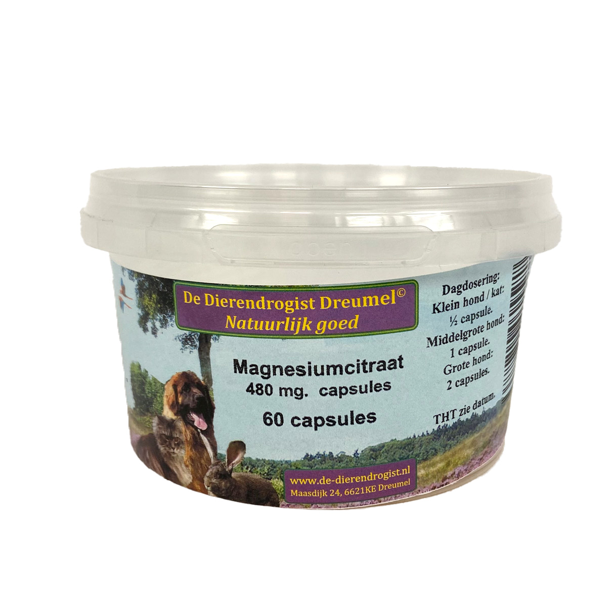 DIERENDROGIST MAGNESIUM CITRAAT KAPSELN 480MG 60 STK.