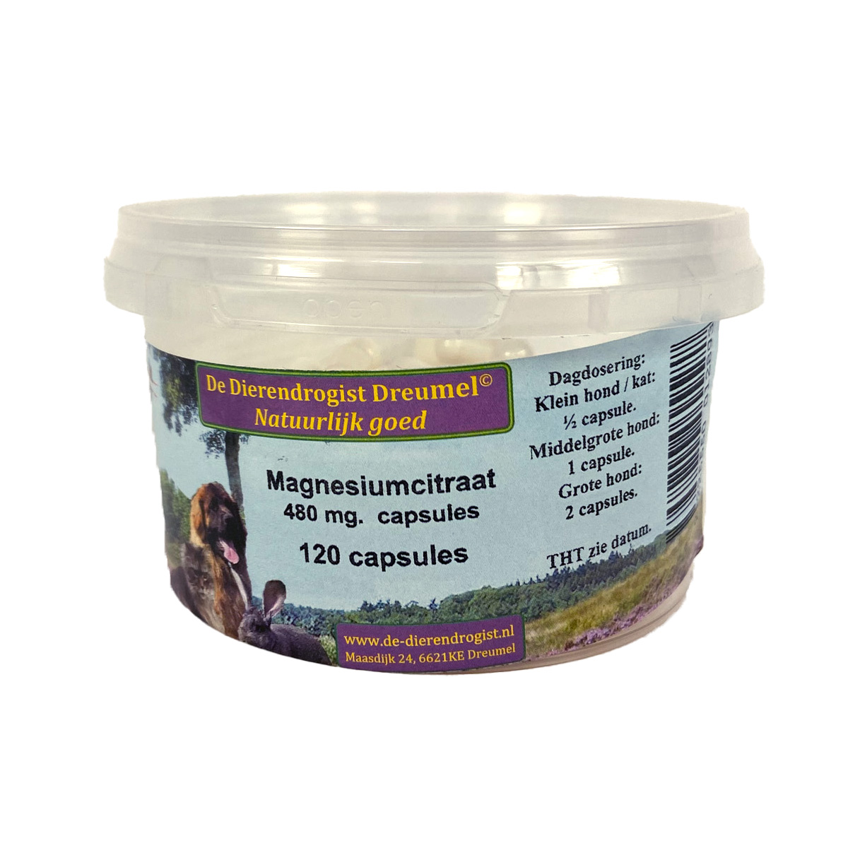 DIERENDROGIST MAGNESIUM CITRAAT KAPSELN 480MG 120 STK.