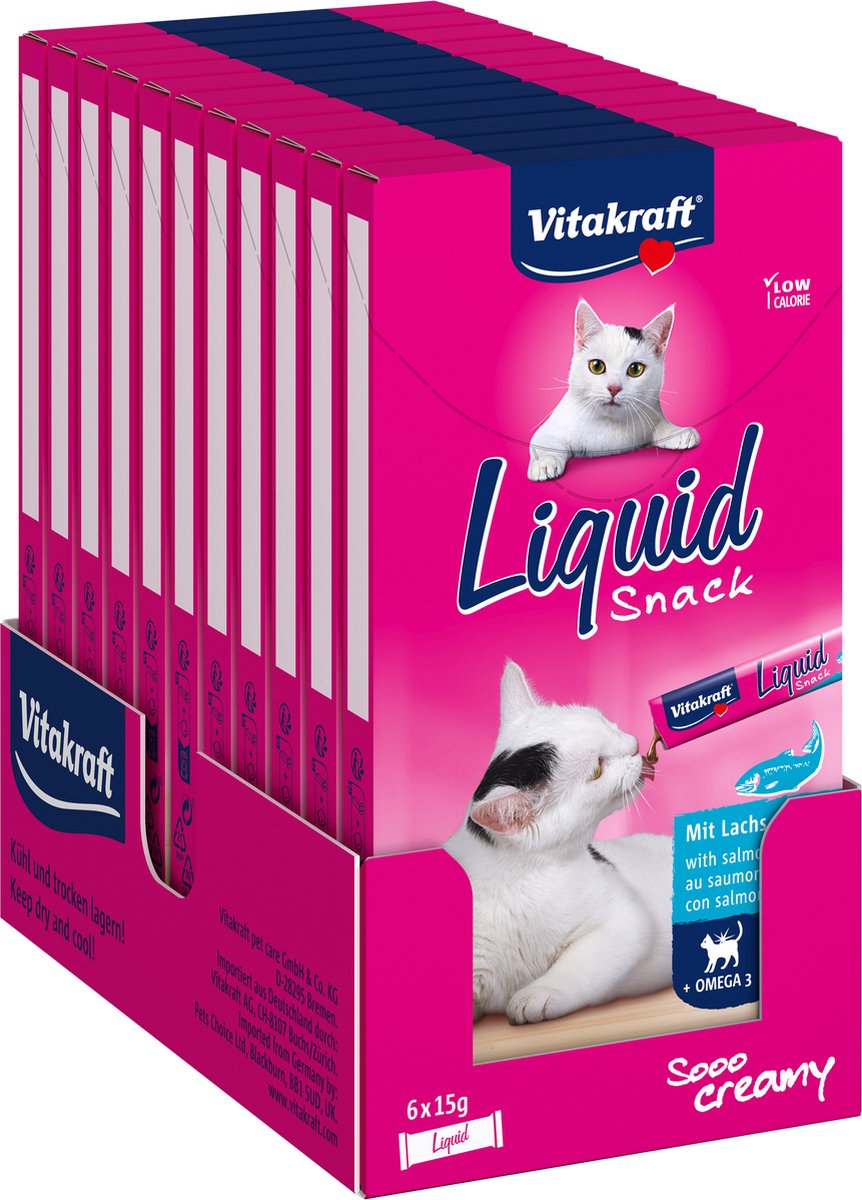 VITAKRAFT CAT LIQUID SNACK LACHS & OMEGA 11X6 STK.