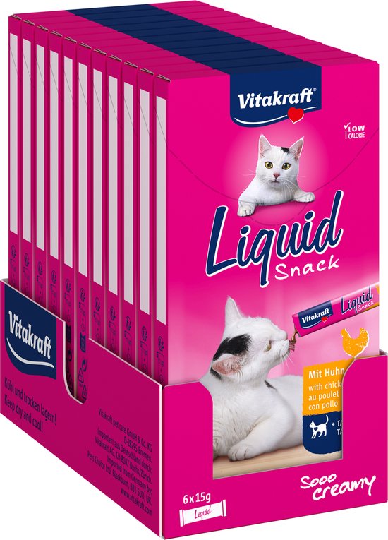 VITAKRAFT CAT LIQUID SNACK HUHN & TAURINE 11X6 STK.