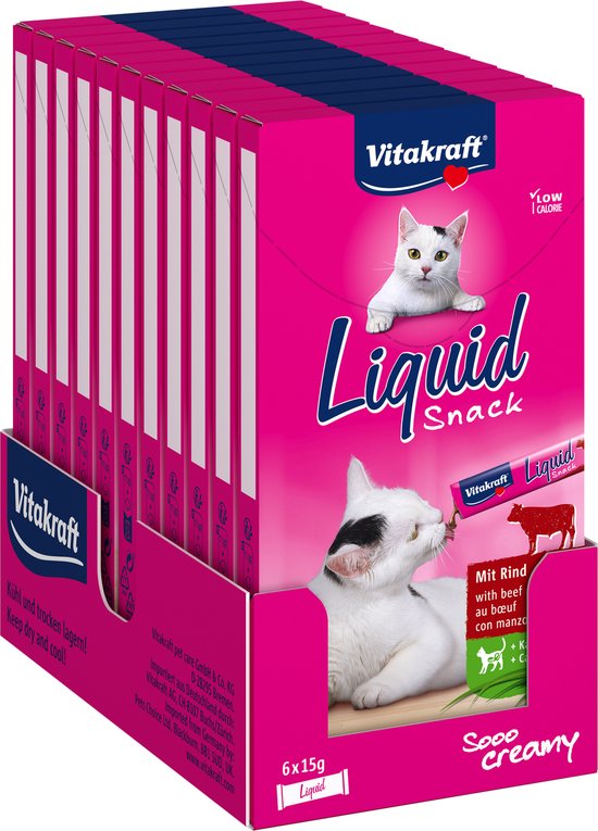 VITAKRAFT CAT LIQUID SNACK RIND & INULINE 11X6 STK.