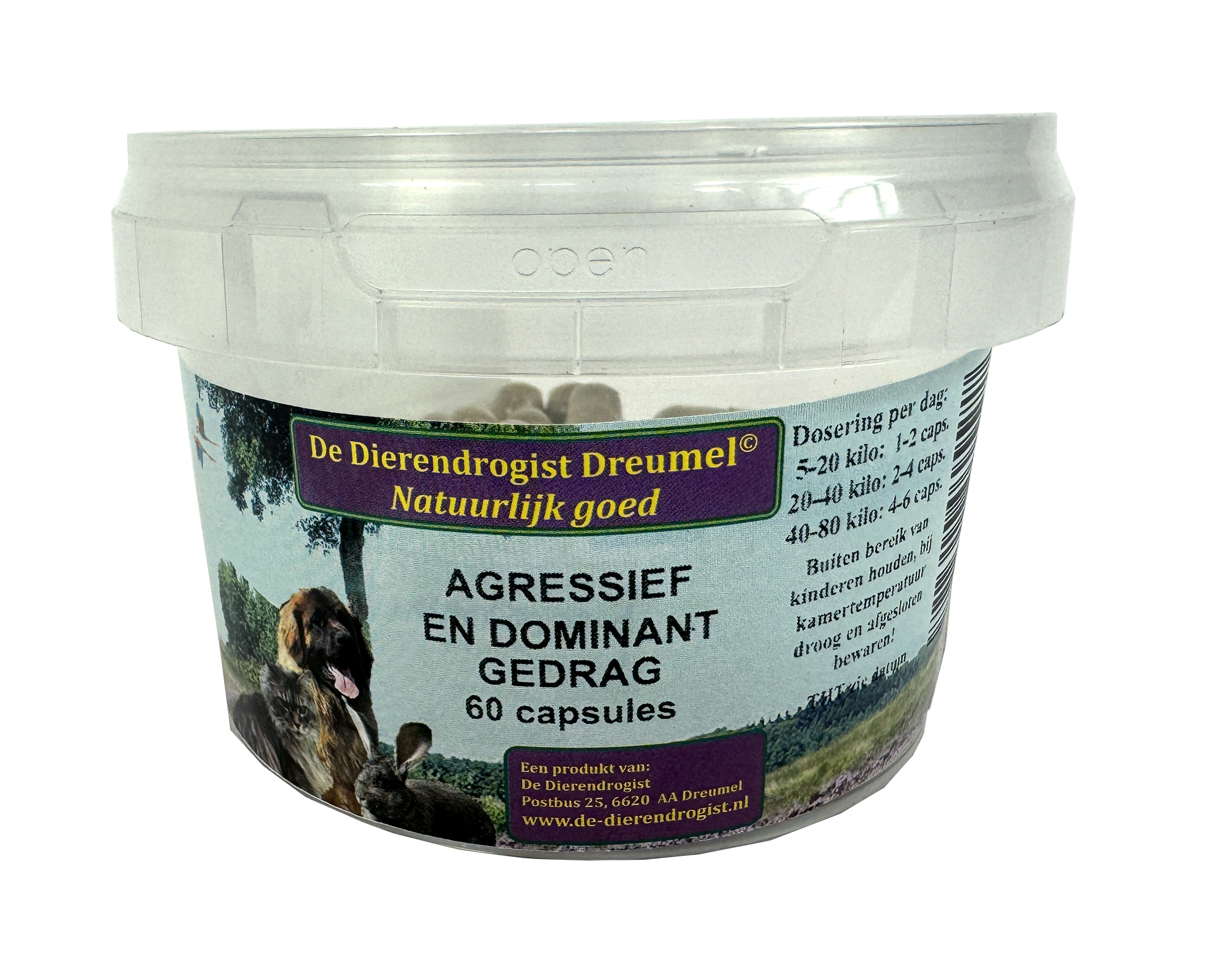 DIERENDROGIST AGRESSIEF/DOMINANT KAPSELN 60 STK.