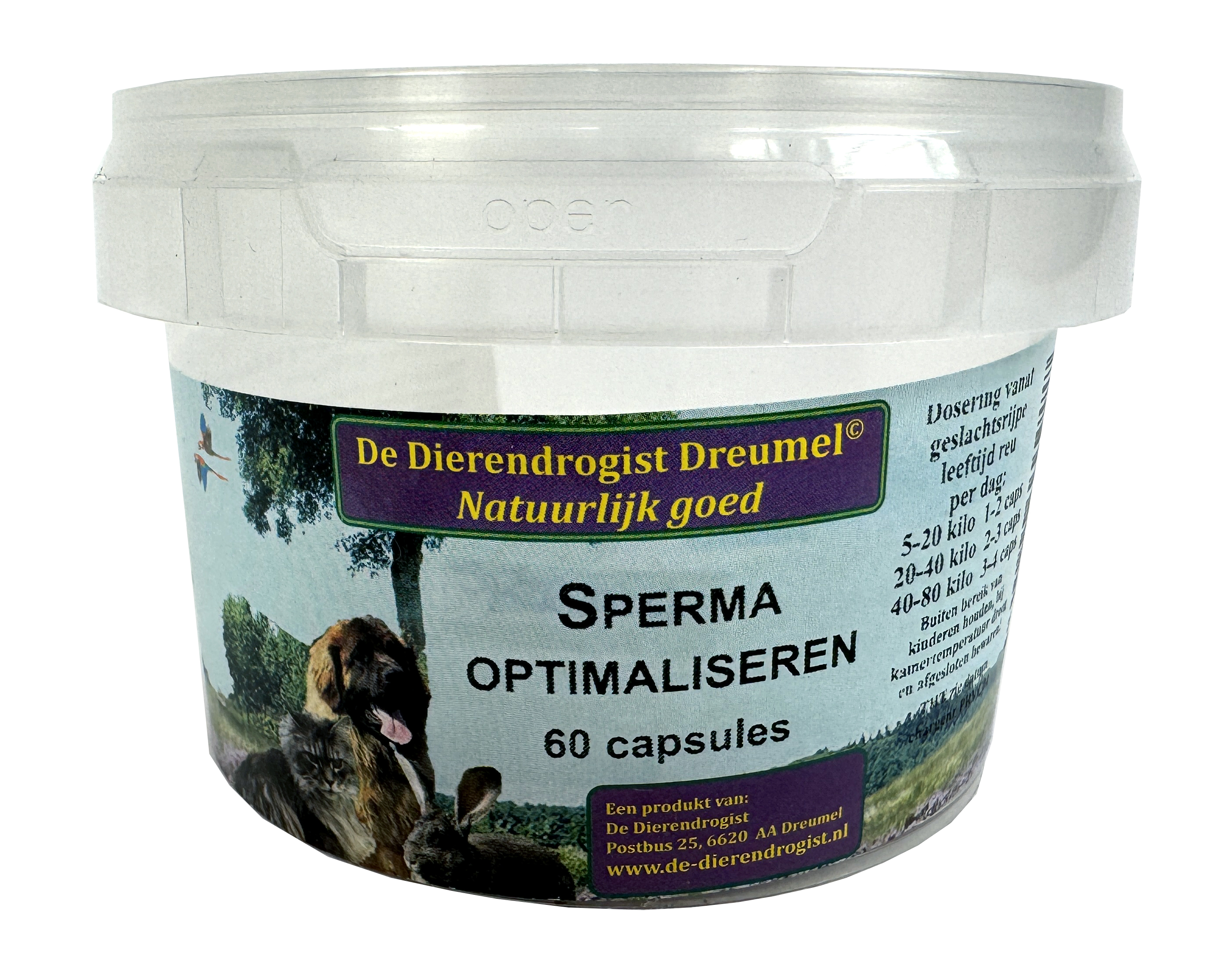 DIERENDROGIST SPERMA OPTIMALISEREN KAPSELN 60 STK.