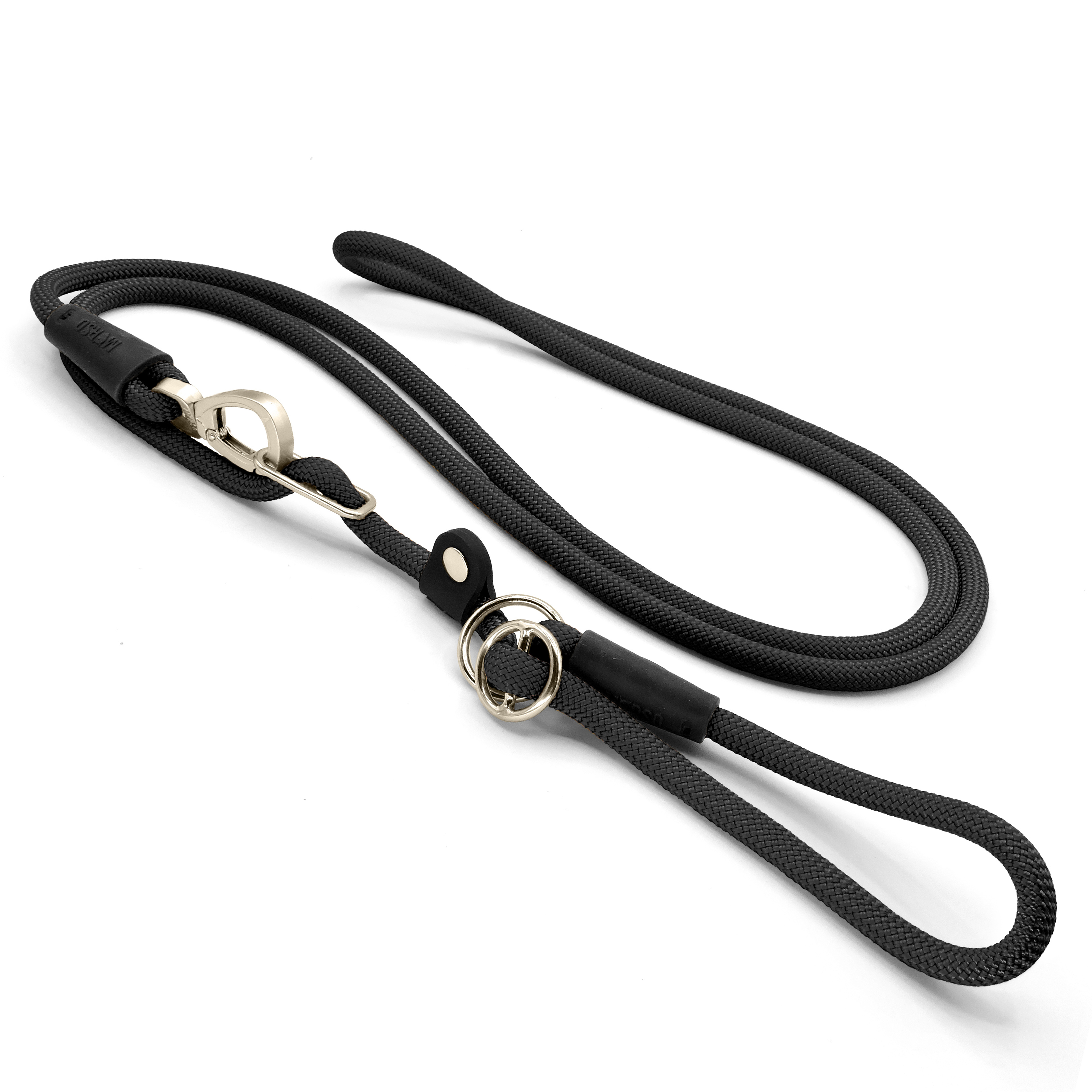 MORSO HUNDELEINE RETRIEVERLEINE HANDS FREE WEICH ROPE RECYCELT SCHWARZ 260X1 CM