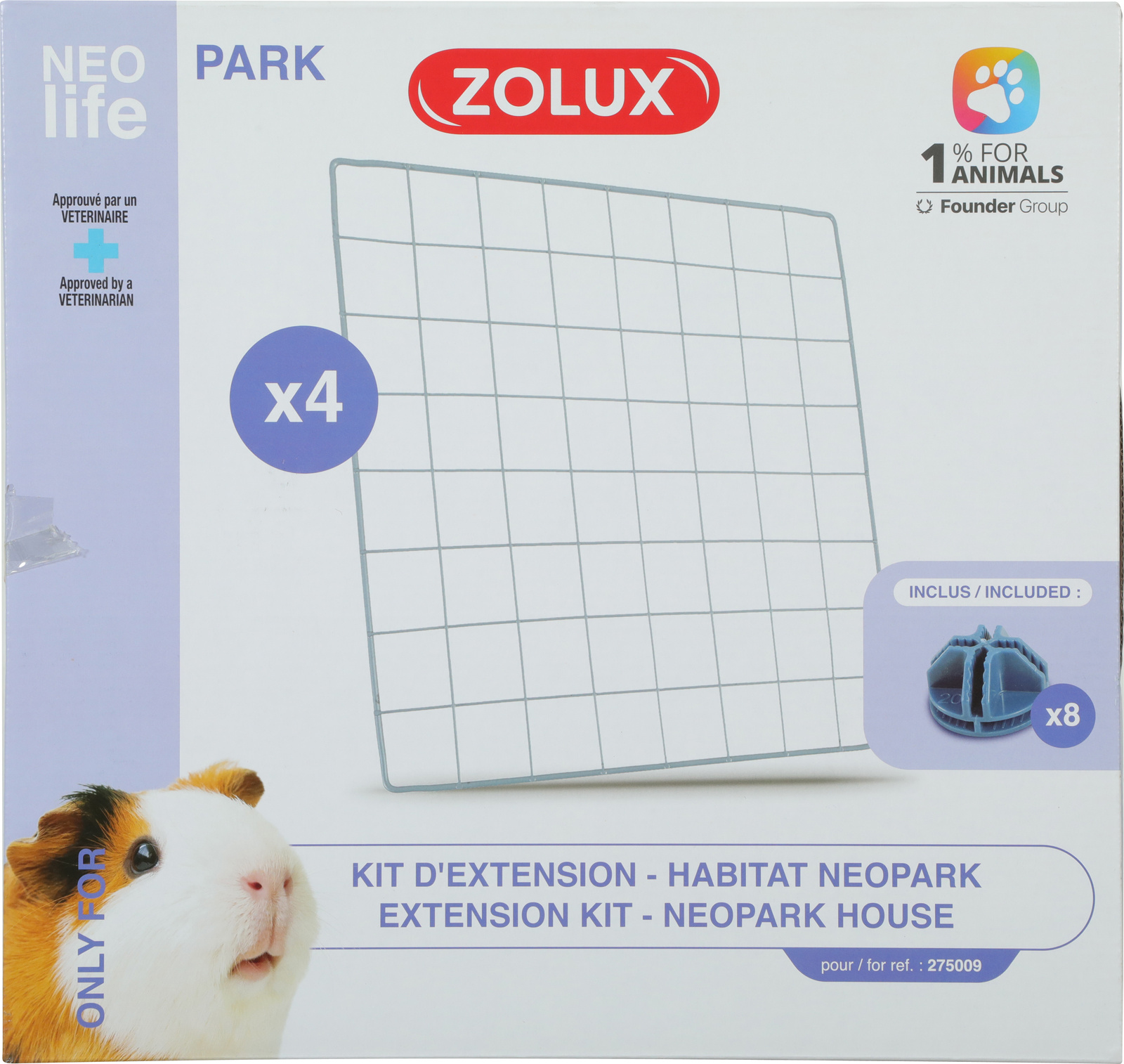 ZOLUX NEOLIFE NEOPARK CAVIA UITBEREIDINGSSET GAASPANELEN 35X35 CM 4 STK.