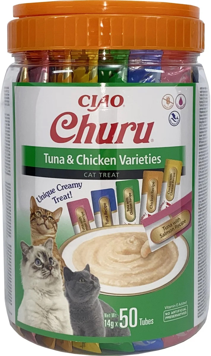 INABA CHURU MULTIPACK TUNA & CHICKEN VARIETIES 50X14 G