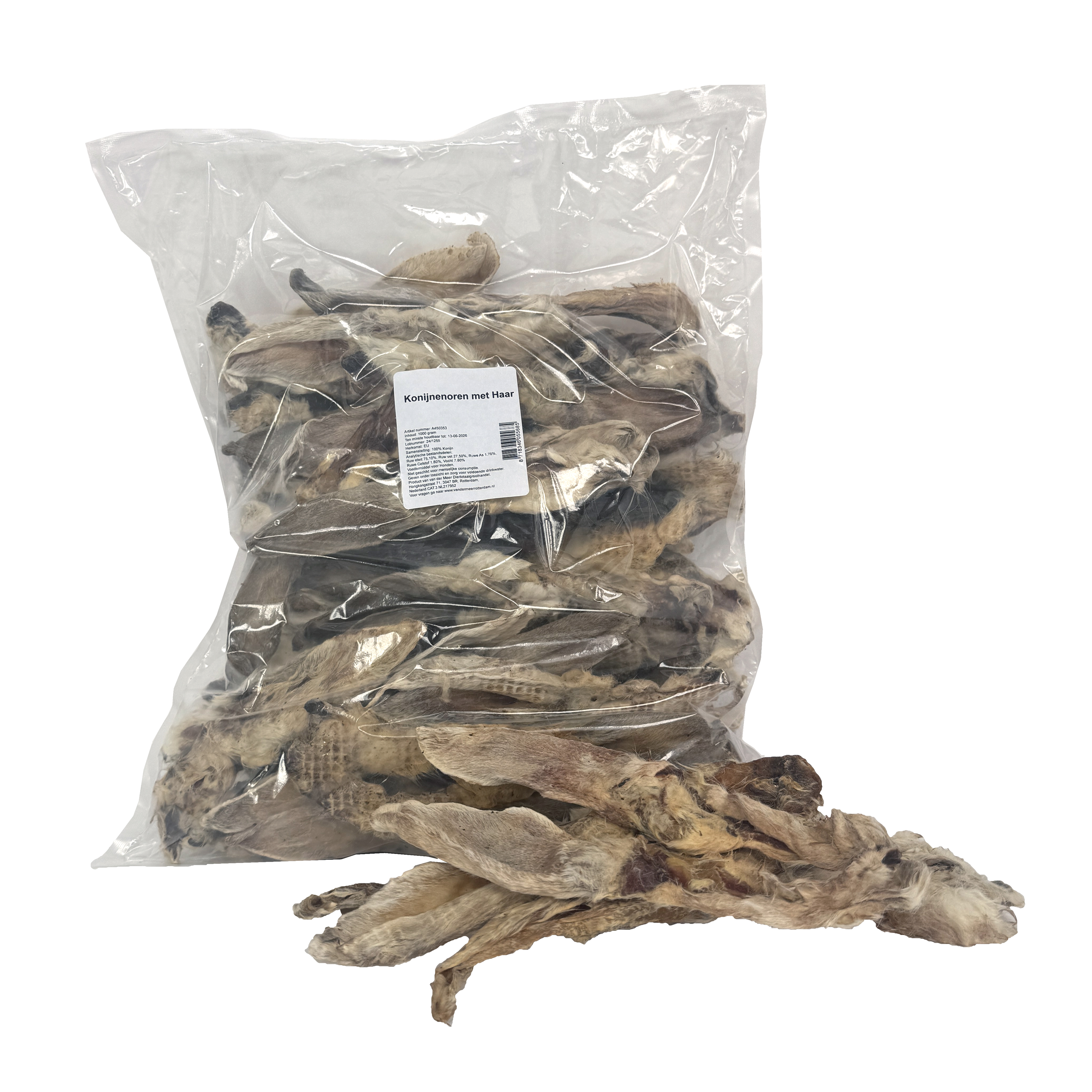 PETSNACK KONIJNENOREN MIT FELL 1 KG