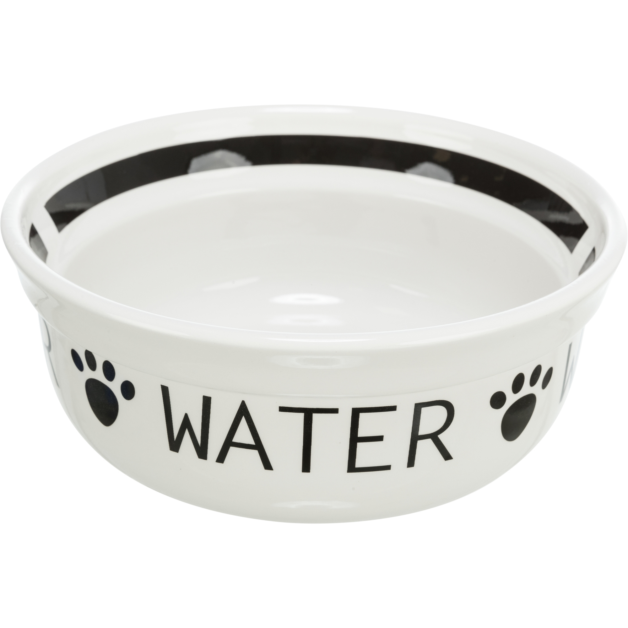 TRIXIE DRINKBAK HUND WATER KERAMIK WEISS/SCHWARZ 1,6 L 20 CM