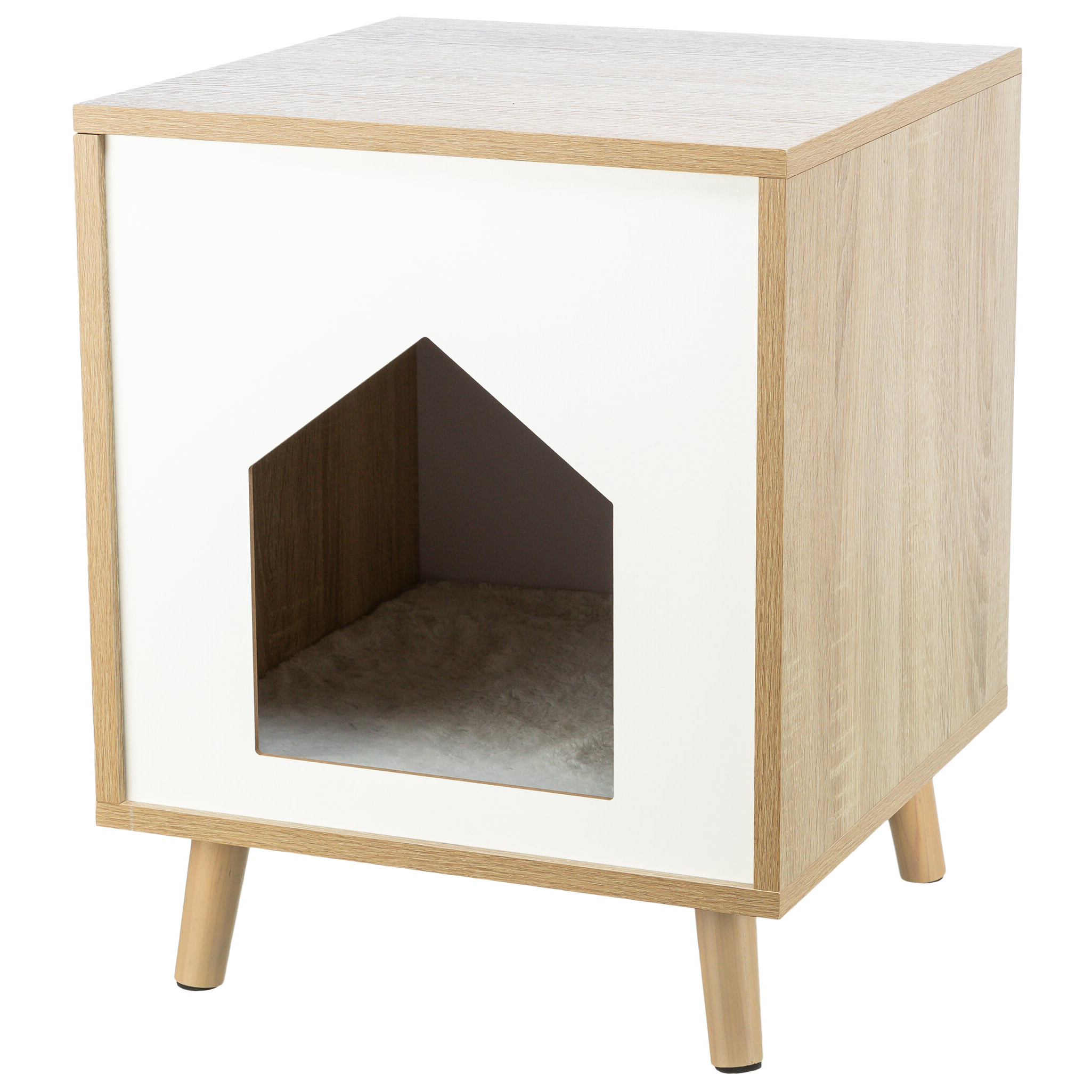 TRIXIE KATZENKORB HUIS ISA HOUTLOOK HELLBRAUN/WEISS 40X40X50 CM