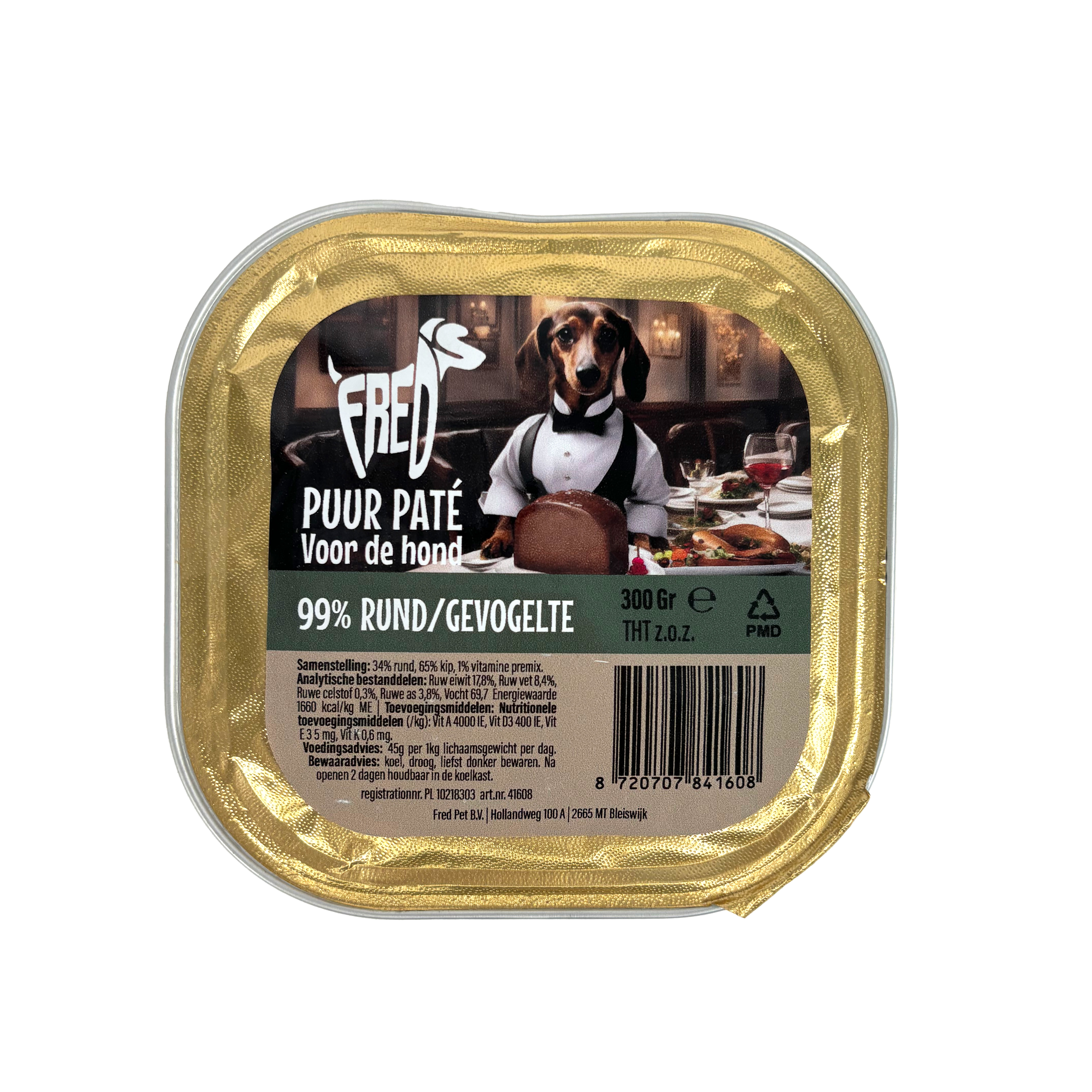 FREDS KUIPJE HUND PUUR RIND/GEFLUEGEL 9X300 G