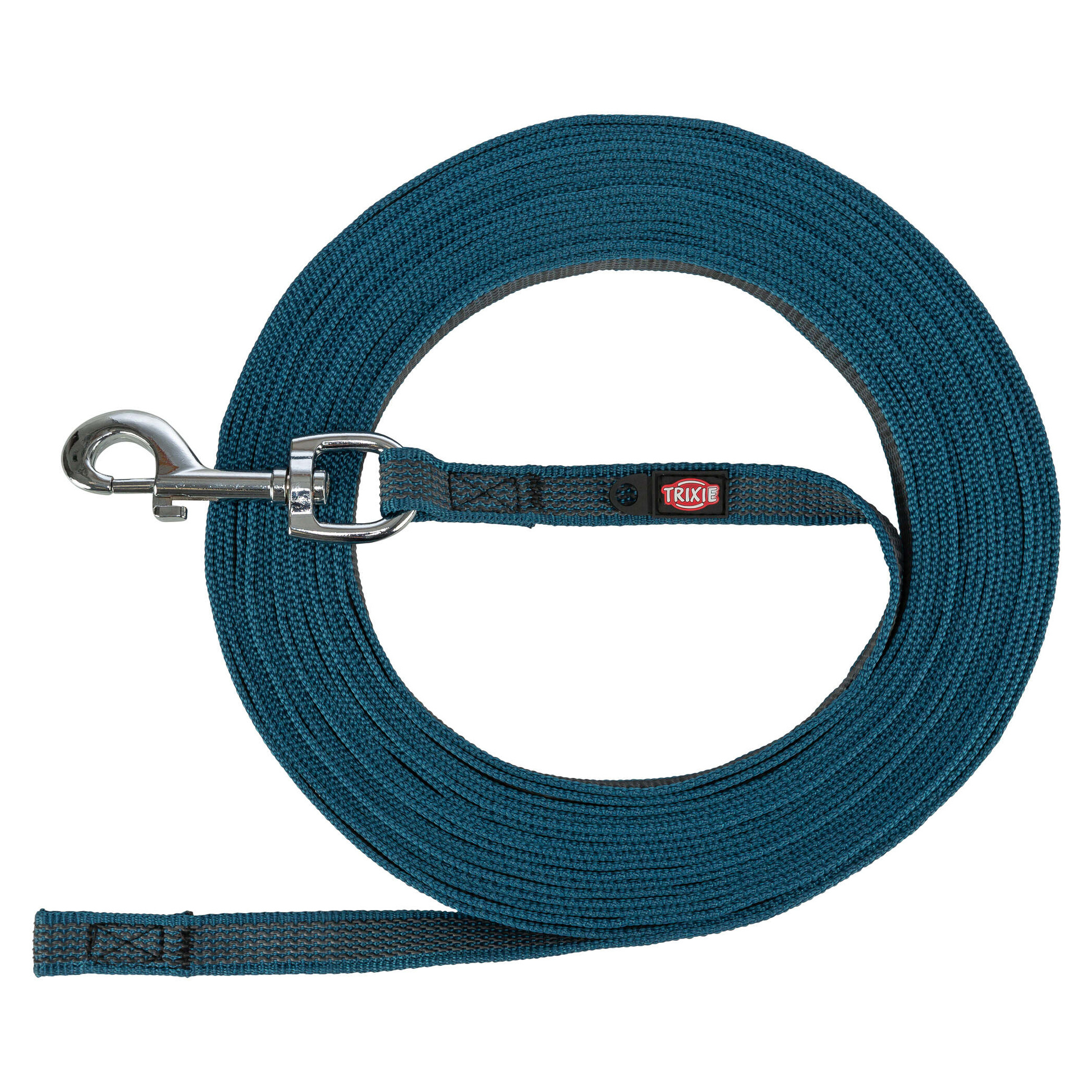 TRIXIE HUNDELEINE SLEEPLIJN MIT RUBBER ANTI SLIP PETROL BLAU L/XL 15 M X 1,7 CM