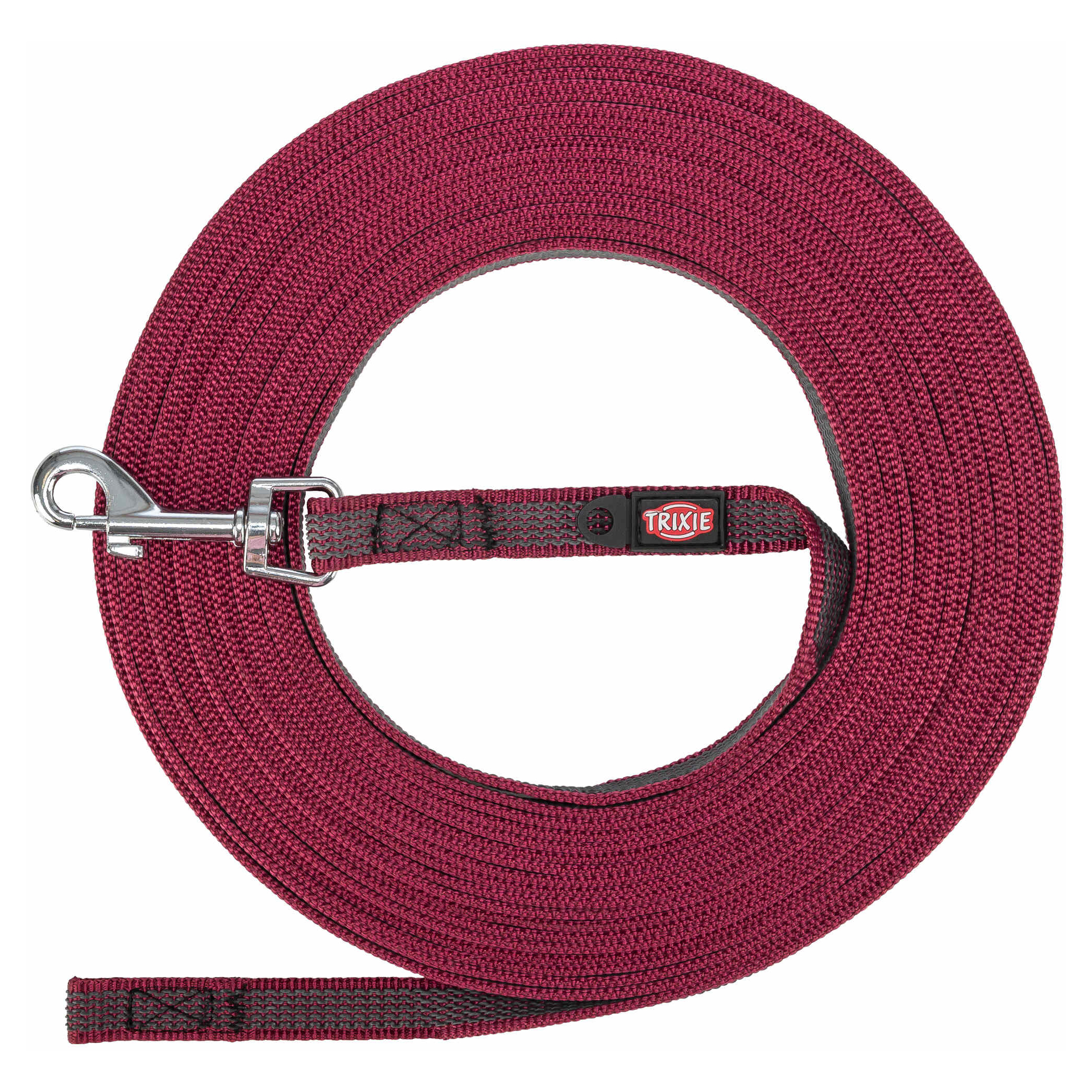 TRIXIE HUNDELEINE SLEEPLIJN MIT RUBBER ANTI SLIP SANGRIA ROT S/M 10 M X 1,5 CM