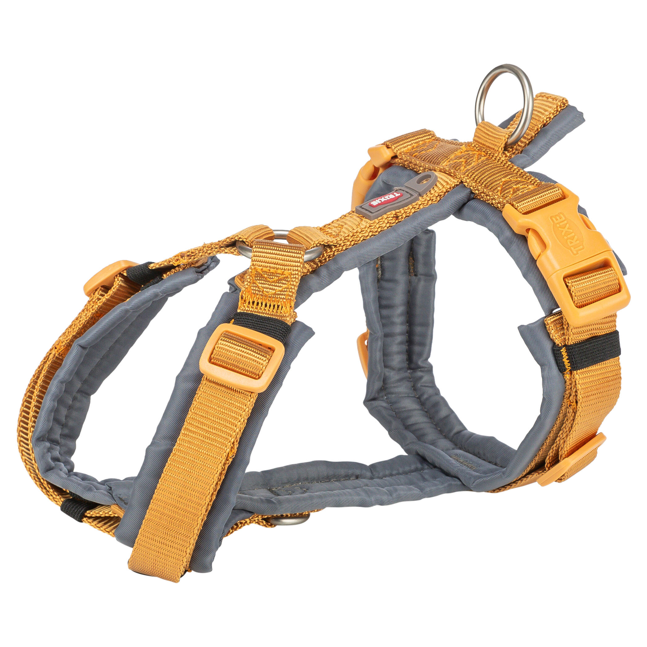 TRIXIE HUNDEGESCHIRR PREMIUM TREKKING CURRY GELB/GRAFIET GRAU 32-38X1,3 CM