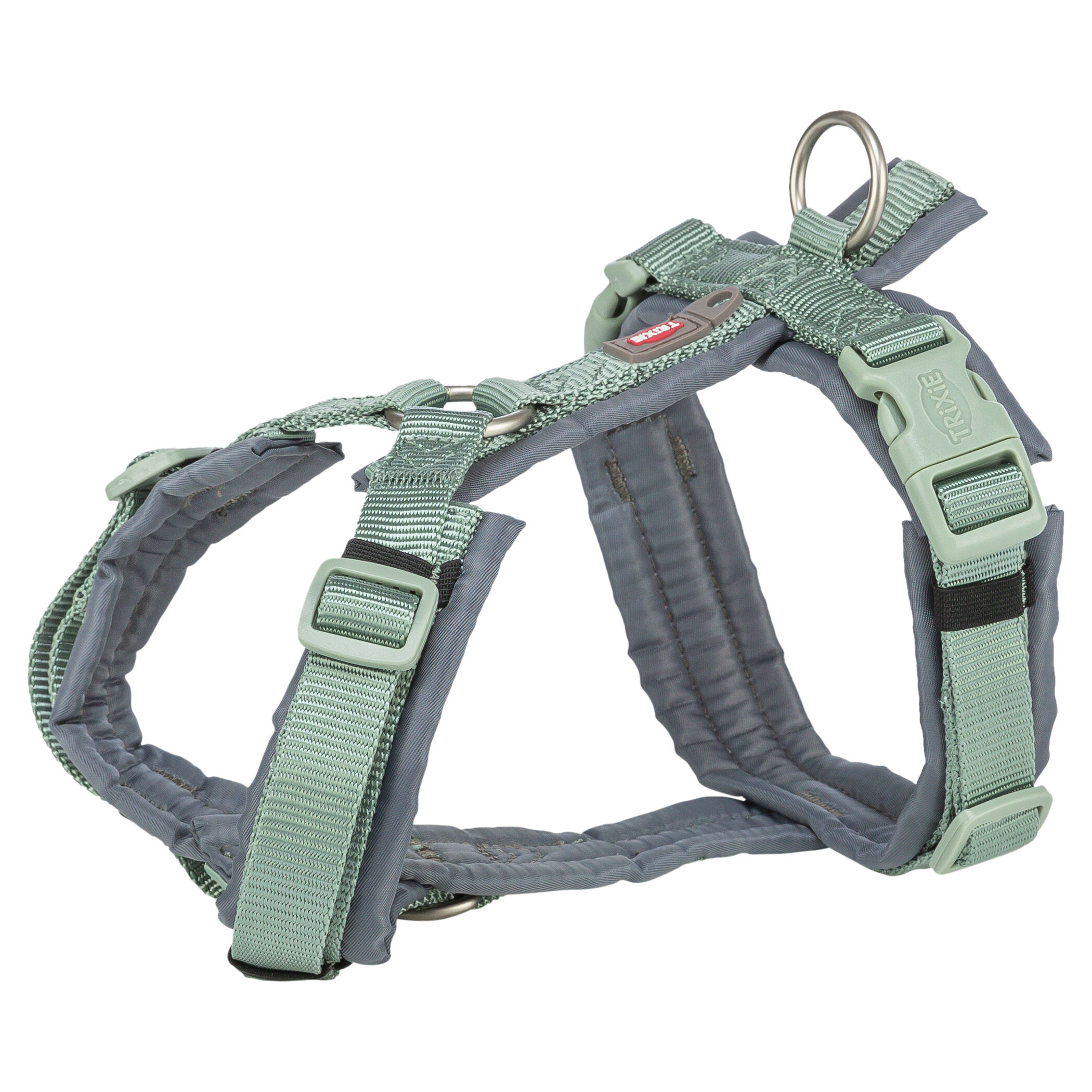 TRIXIE HUNDEGESCHIRR PREMIUM TREKKING SALIE GRUEN/GRAFIET GRAU 36-44X1,5 CM